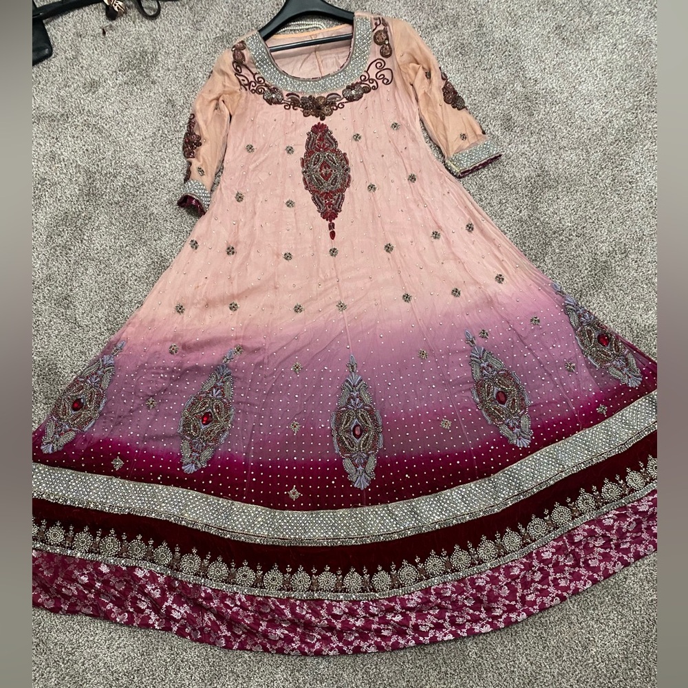 Pakistani very heavy Embroidered Dress with Pearls nikah baraat walima